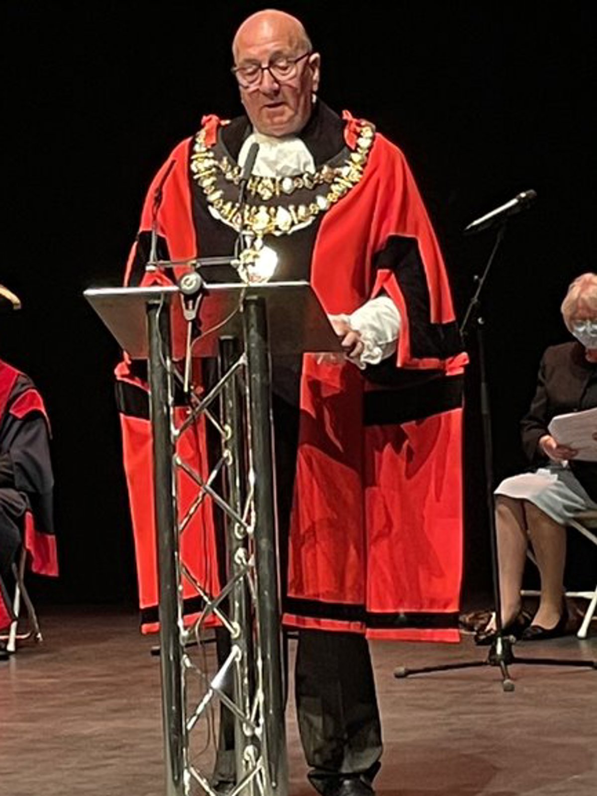 Mayor Of Newbury Billy Drummond On Stage At Corn Exchange