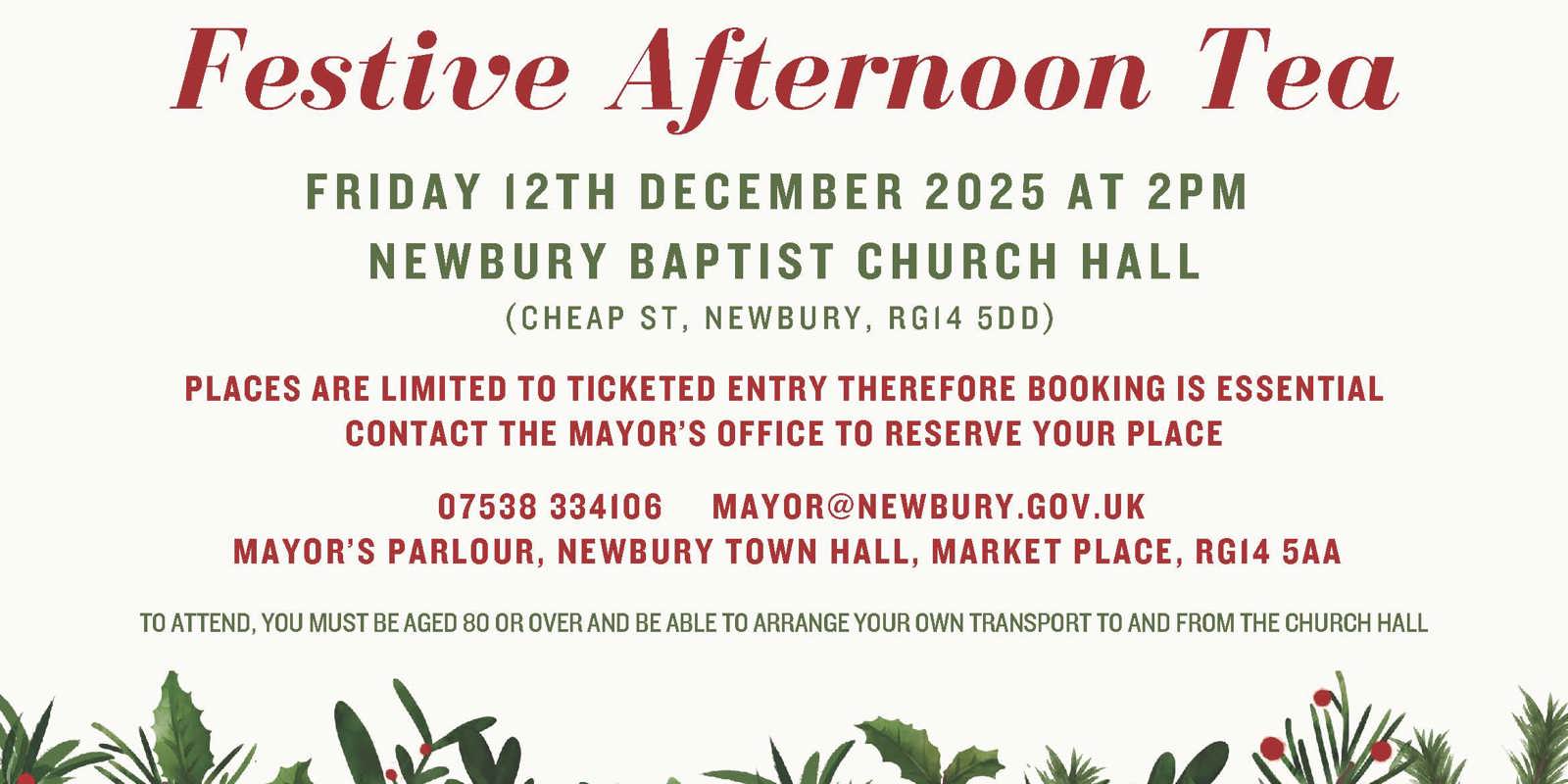 Poster Festive Afternoon Tea