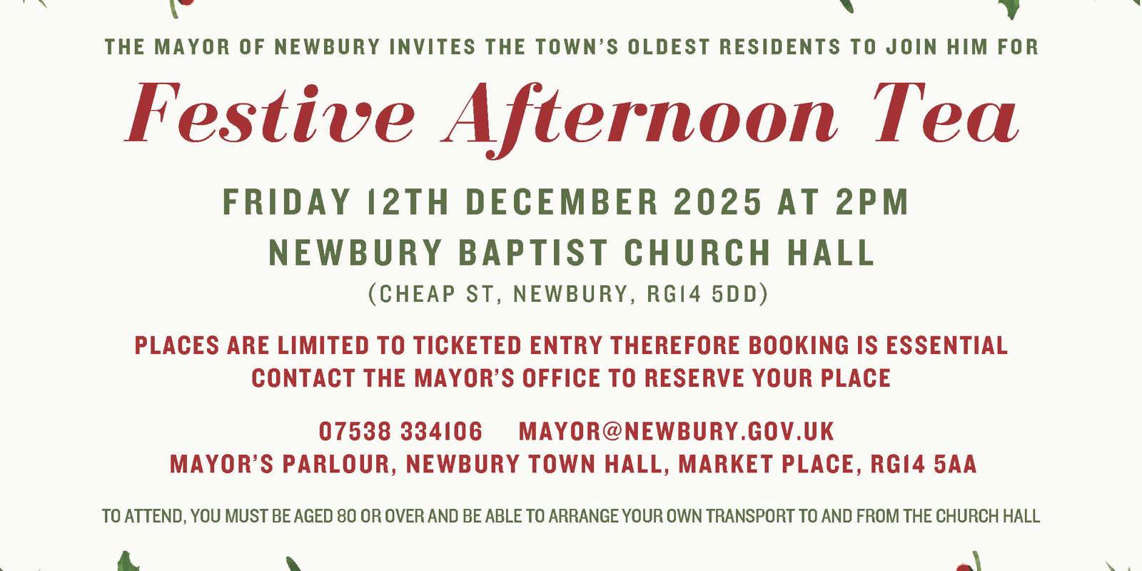 Poster Festive Afternoon Tea