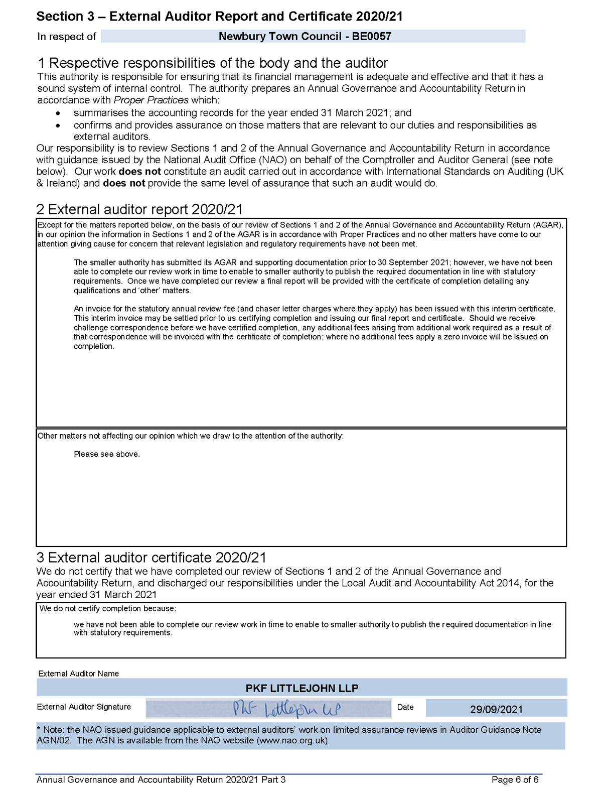 Notice Of Audit Complete With Final Cert And 12 And 3 AGAR Page 5