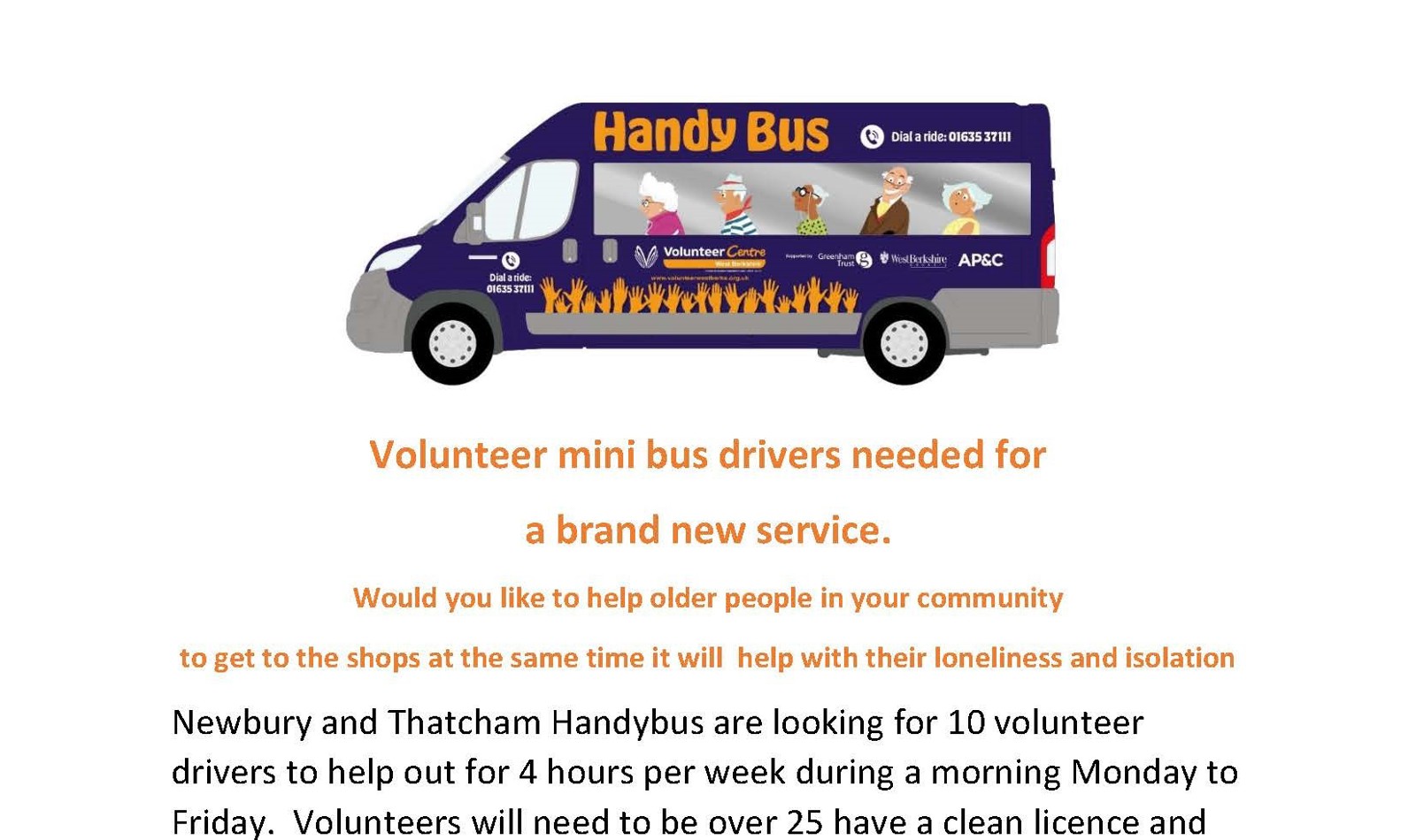 Volunteer Mini Bus Drivers Needed 1