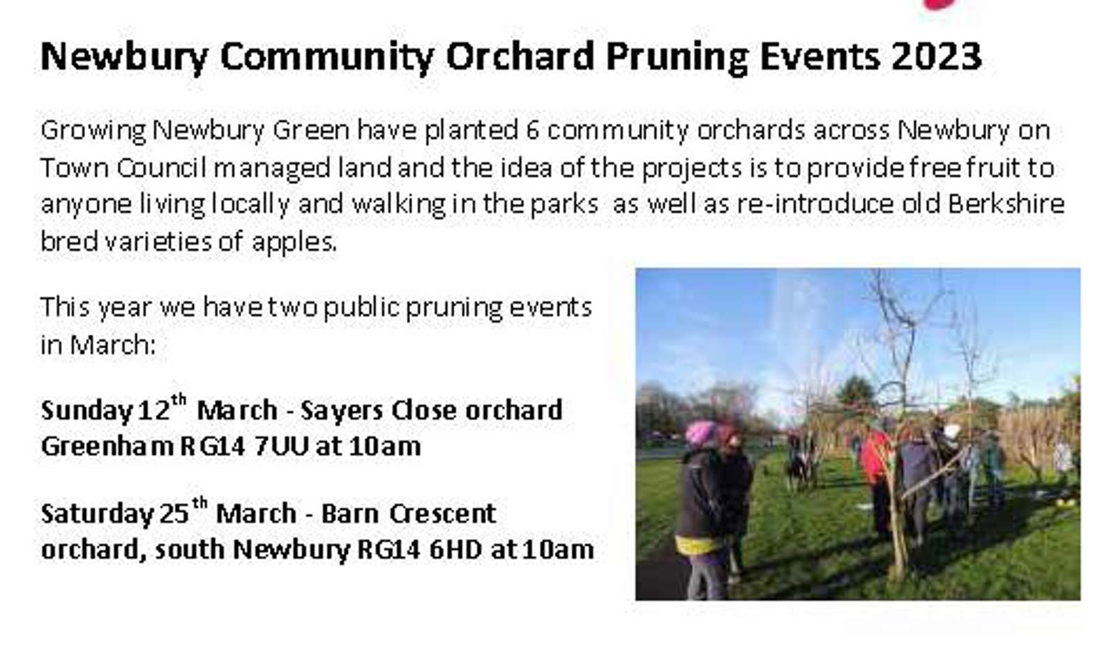 2023 Orchard Pruning Events A5 Flyer