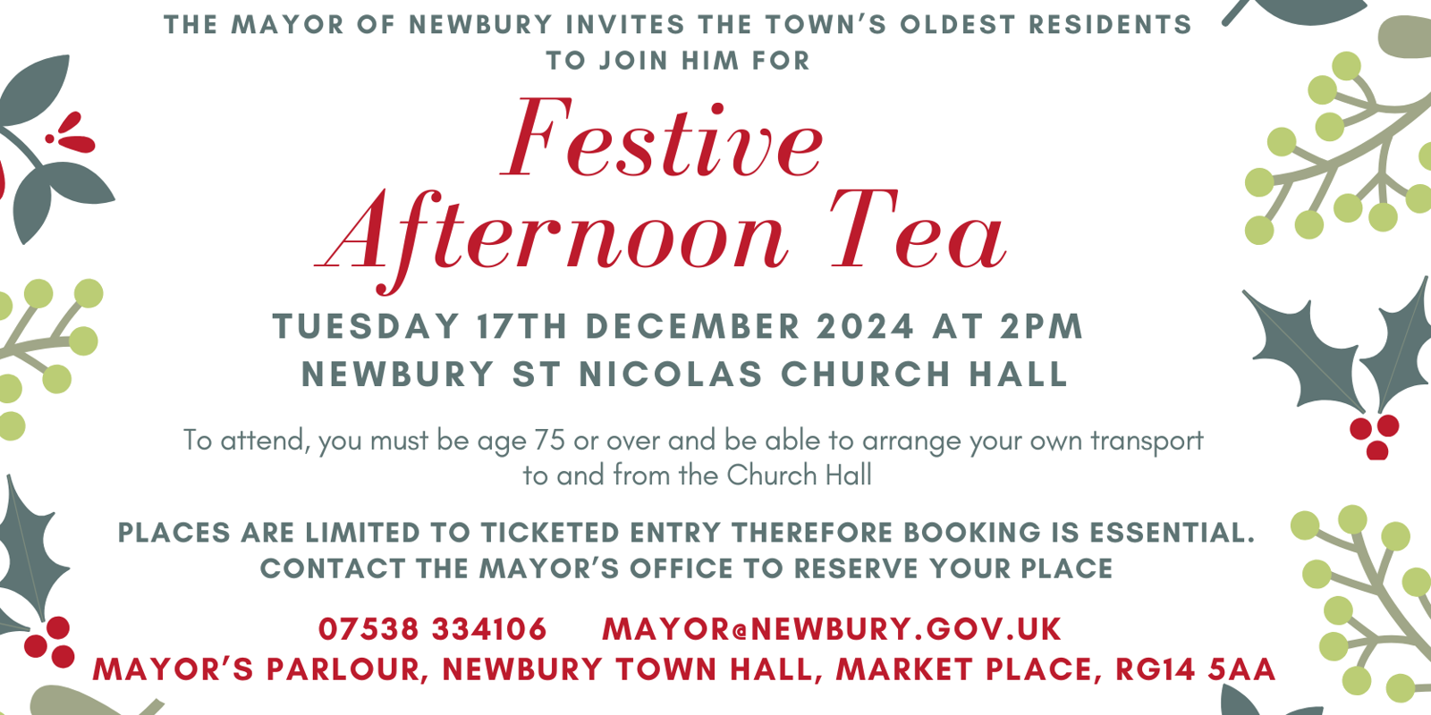Festive Afternoon Tea Invitation 2024