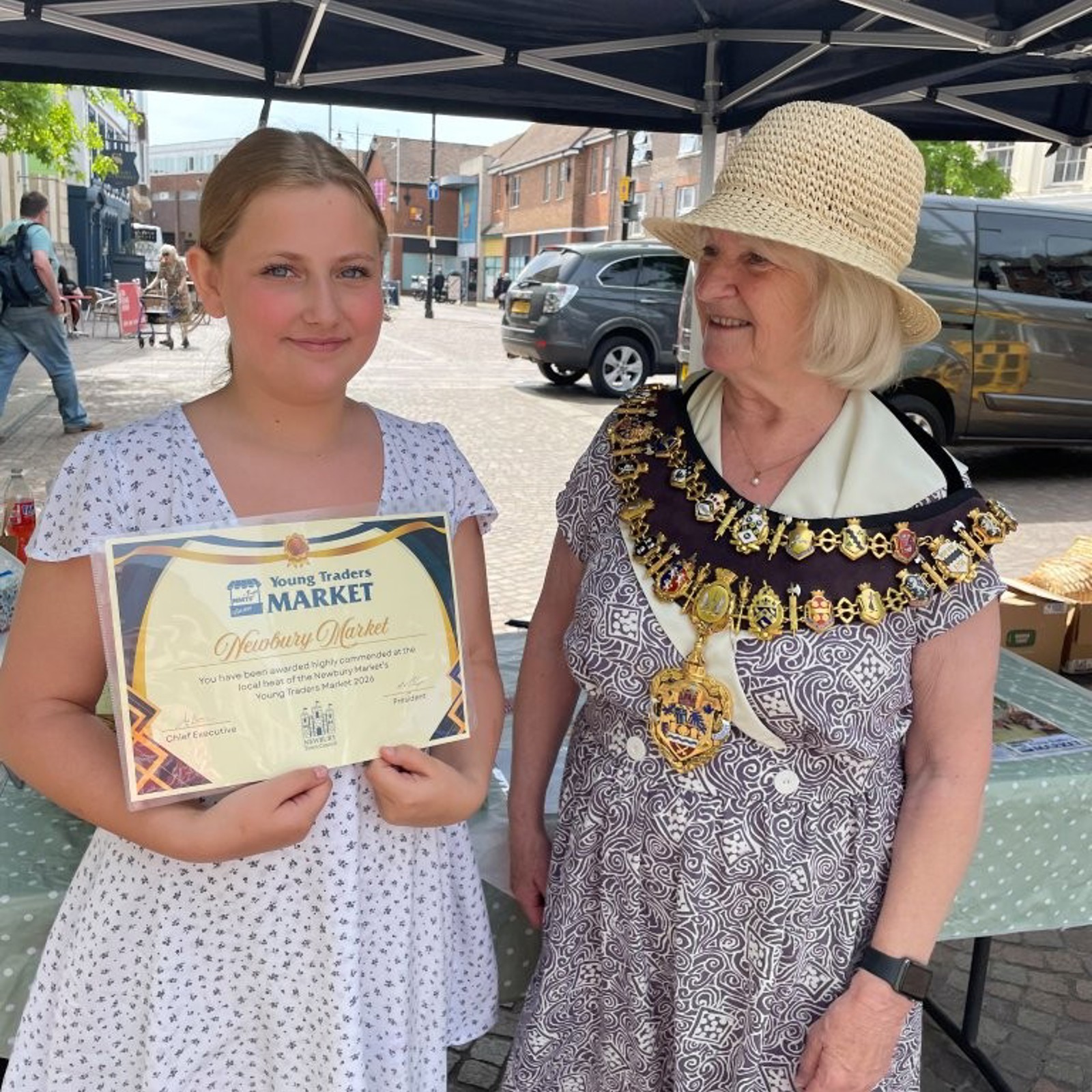 Rosie Barker With The Mayor Of Newbury