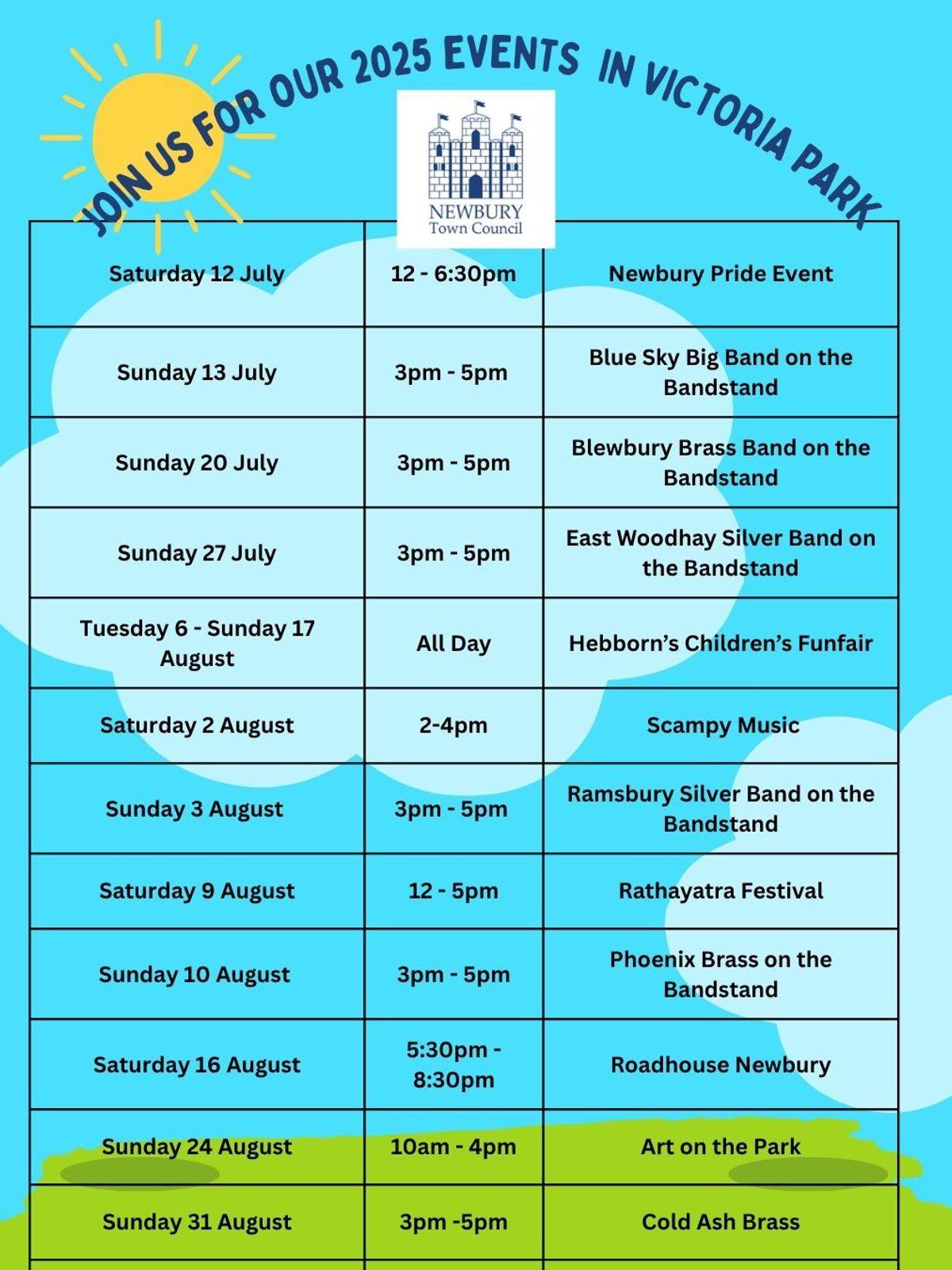 Victoria Park 2025 Events August With Roadhouse