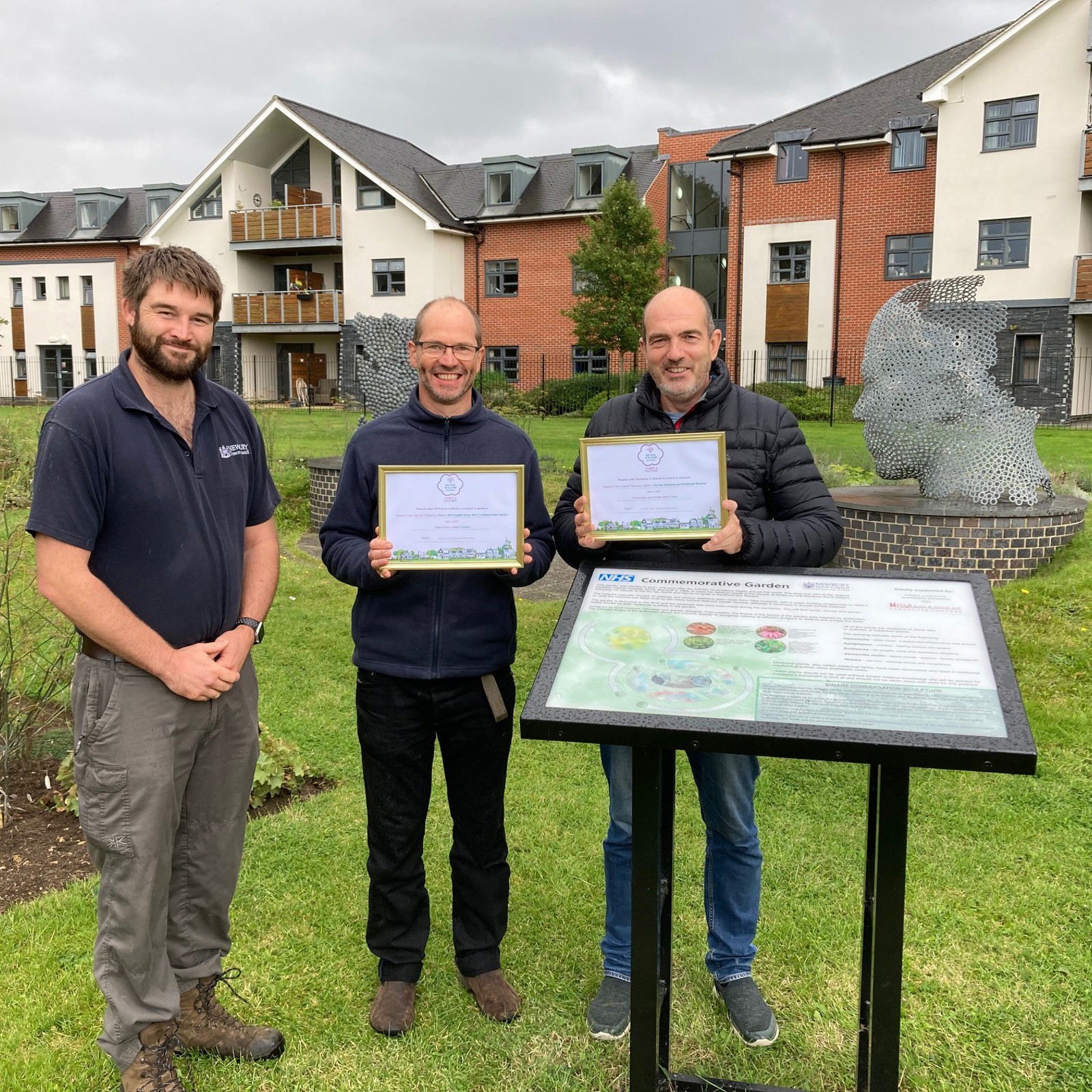 James Heasman, Cllr Martin Colston, Cllr Jon Gate At Old Hospital Green With Awards
