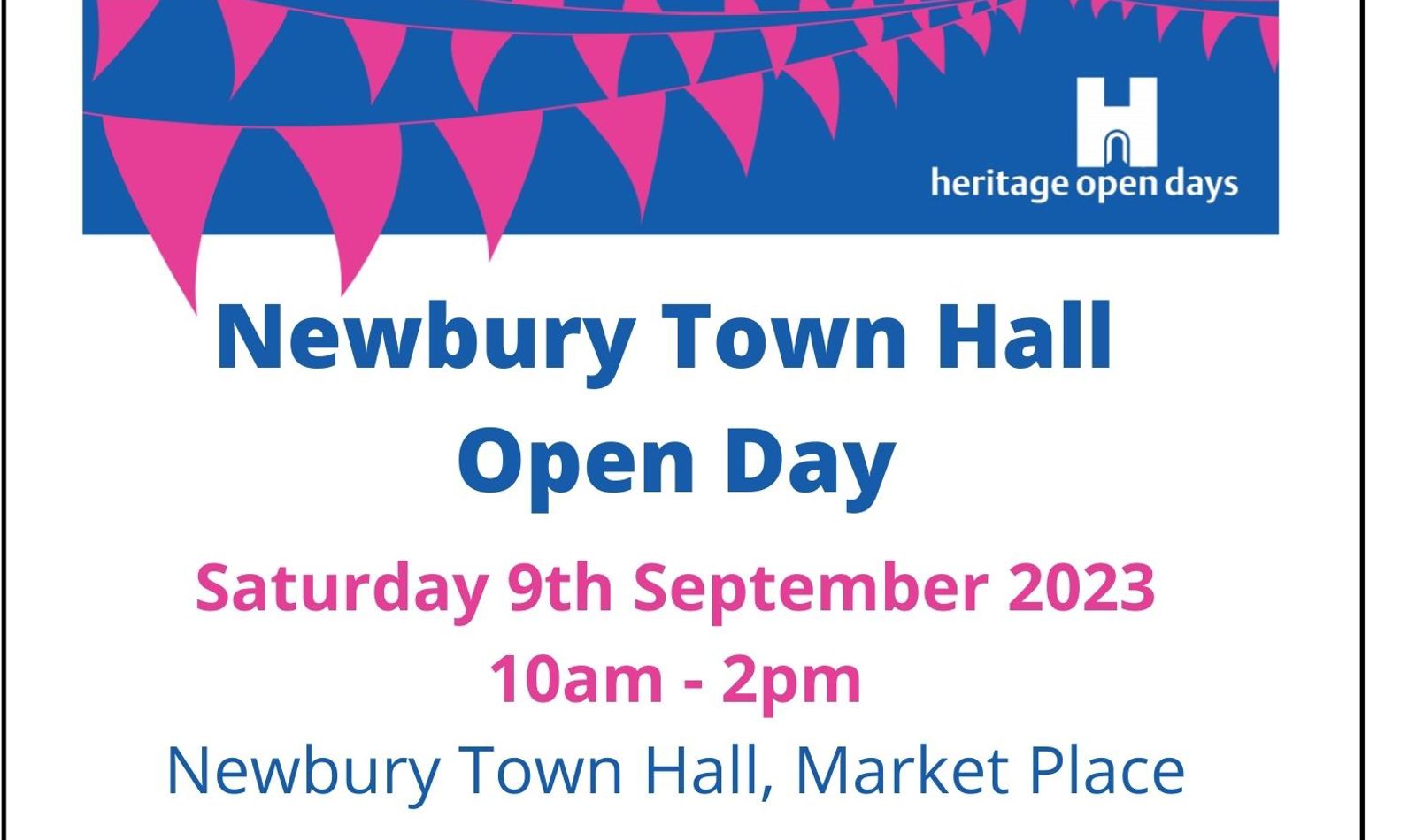 Newbury Town Hall Open Day 2023 A4 Poster