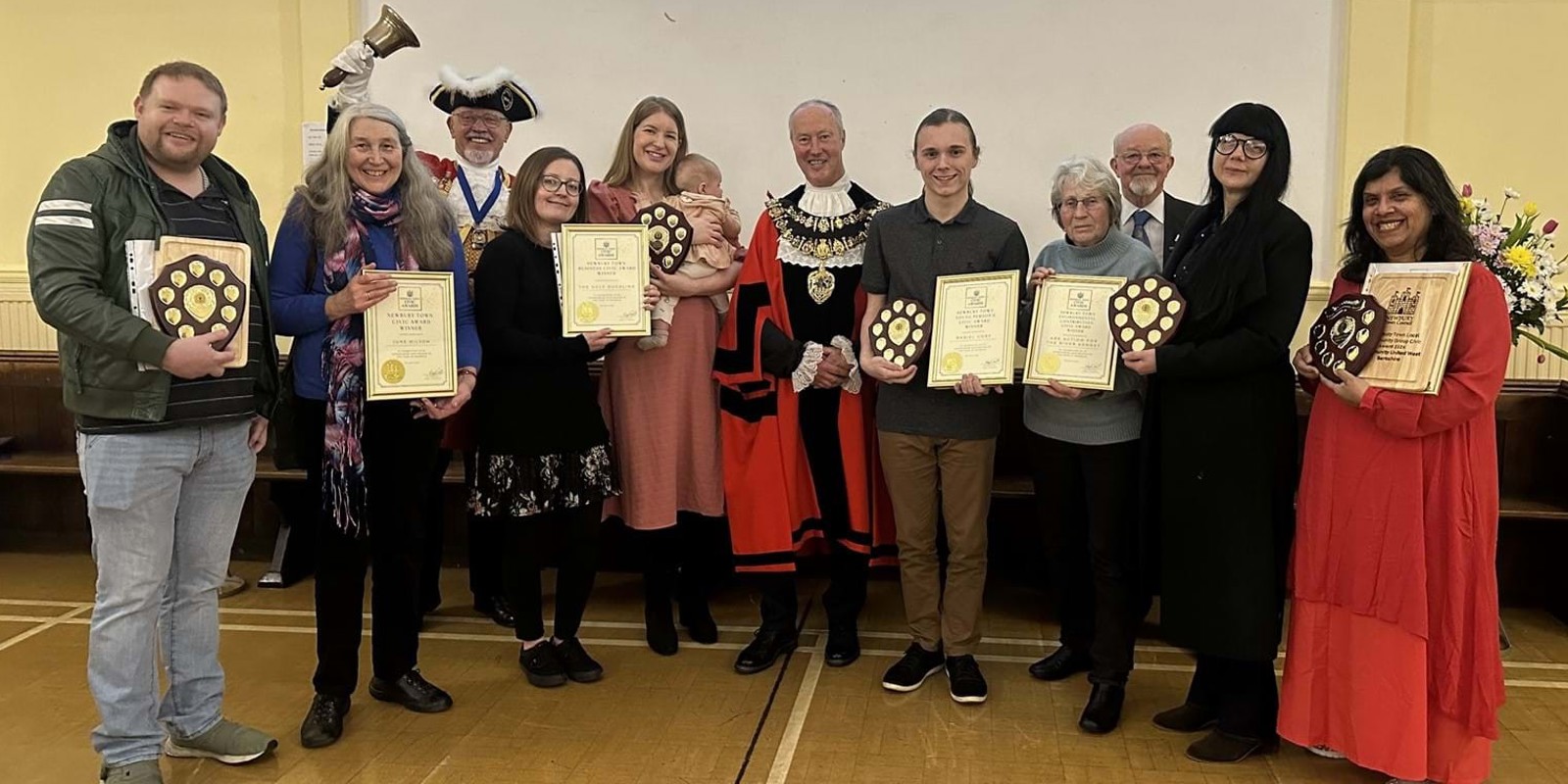 Winners Of The 2024 Civic Awards With Mayor Of Newbury, Cllr Nigel Foot