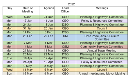 Csm Schedule 2022 Schedule Of Meetings