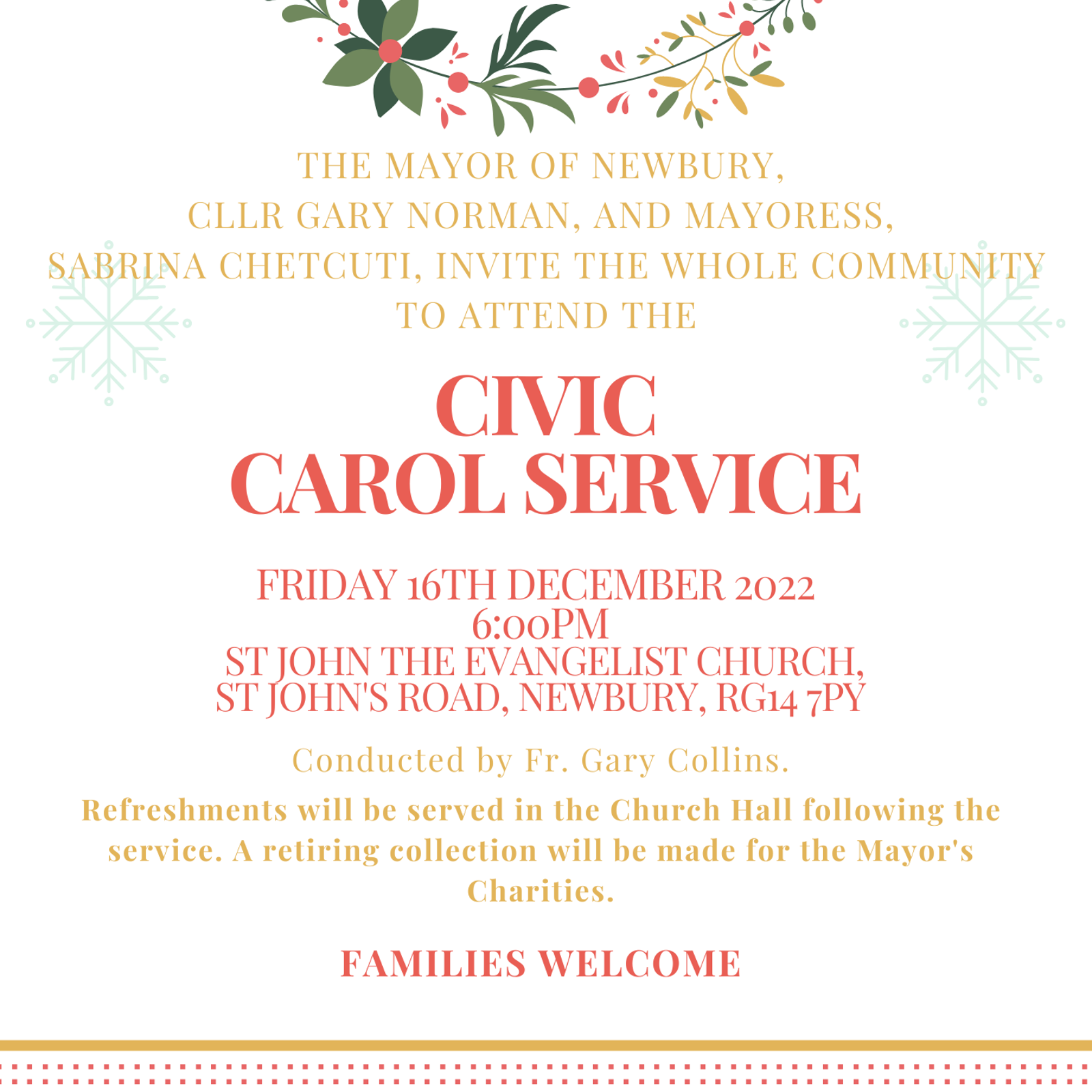Civic Carol Service Invite