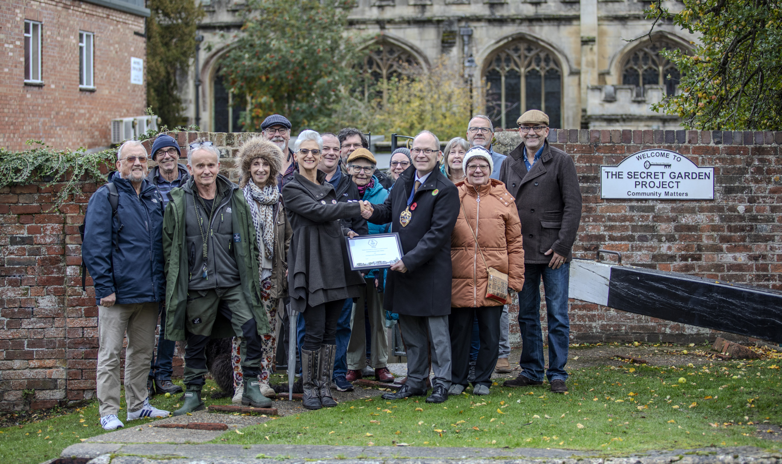 Mayor Presenting Award To Sukey Russell Hayward And The Secret Garden Project